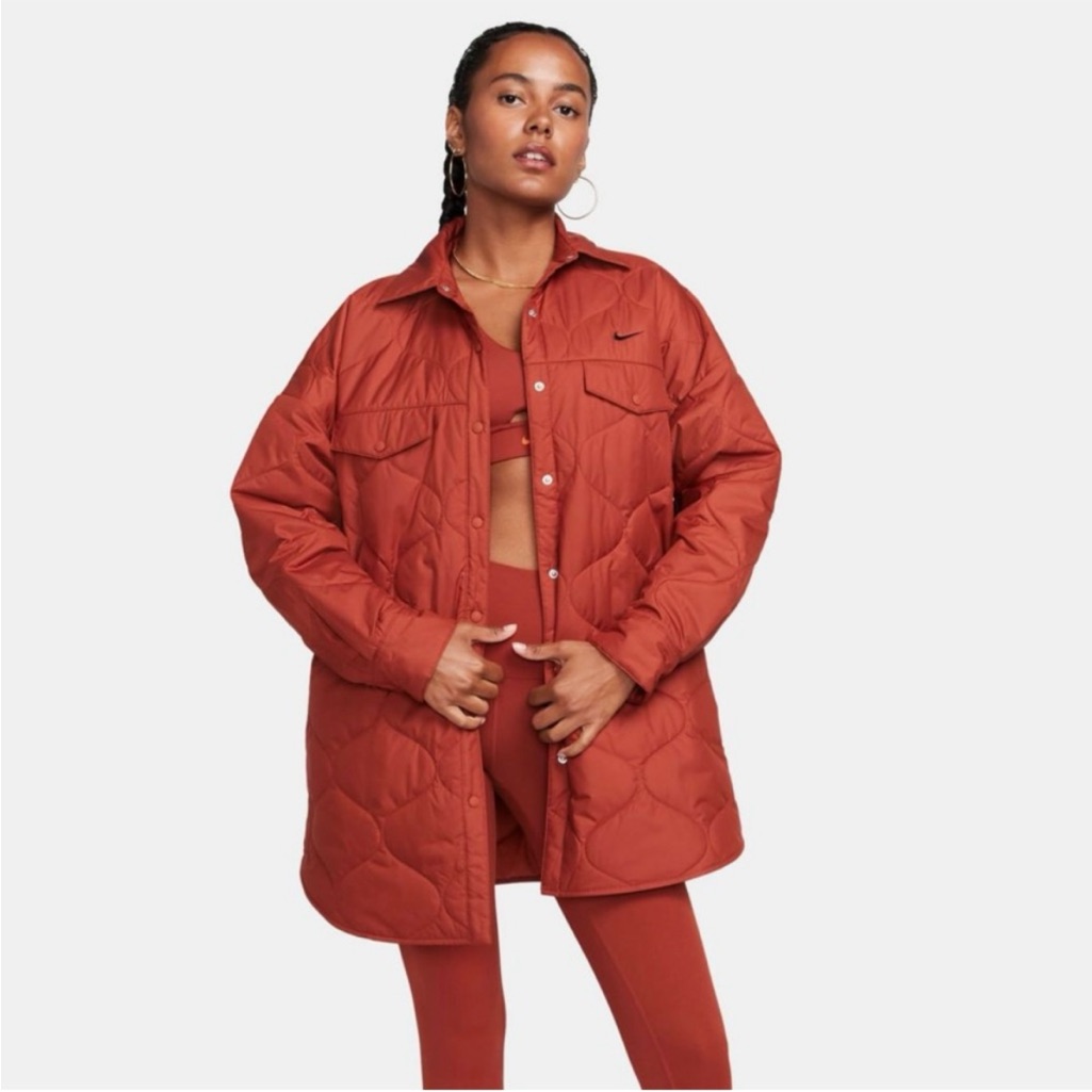 Nike Sportswear Women's Essentials Quilted Trench In Rugged Orange Size Xs